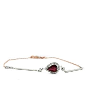 Bratara cu diamante Aur 14K si rubin