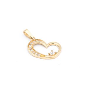 Pandantiv Aur 14K Galben Inima Zirconii