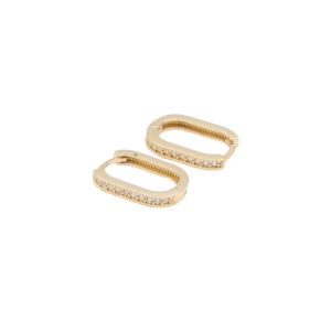 Cercei Aur 14K galben geometrici cu zirconii