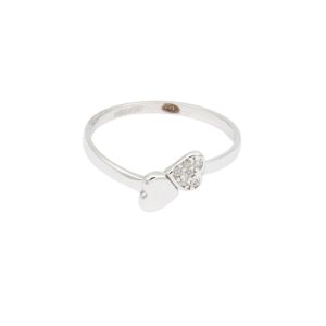 Inel Aur 14K alb inimi cu zirconii