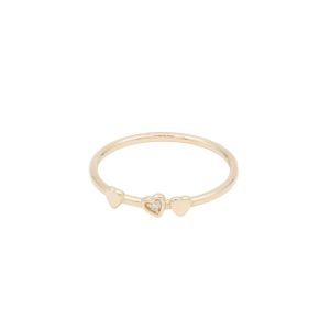 Inel Aur 14K galben, inima cu zirconiu