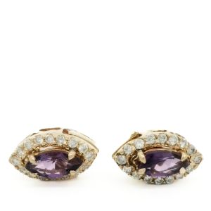Gemstone Jewelry - Cercei cu diamante Aur 14K si ametist