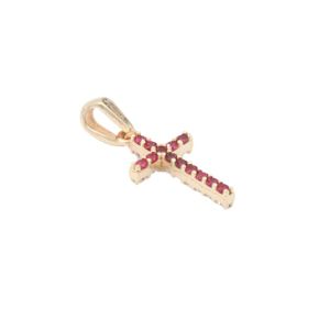 Pandantiv Aur 14K galben, cruce cu zirconii