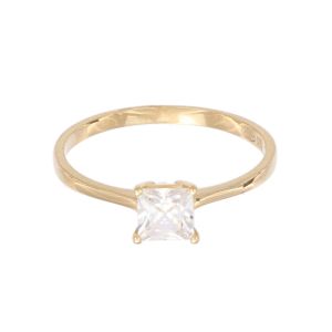 Inel de logodna Aur 14K galben, solitaire cu zirconiu