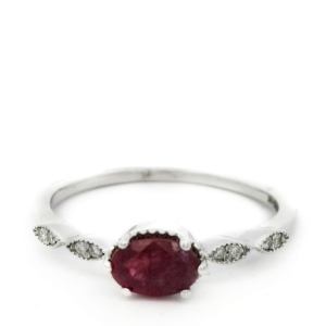 Inel cu diamante Aur 14K si rubin