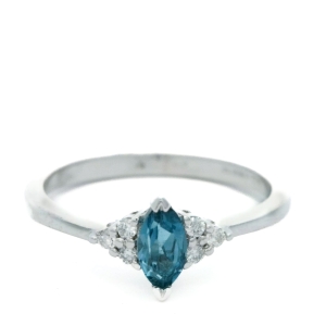 Inel cu diamante Aur 14K si topaz