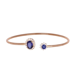 Bratara cu diamante si safire Aur 18K