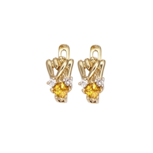 Cercei cu diamante si safire Aur 14K
